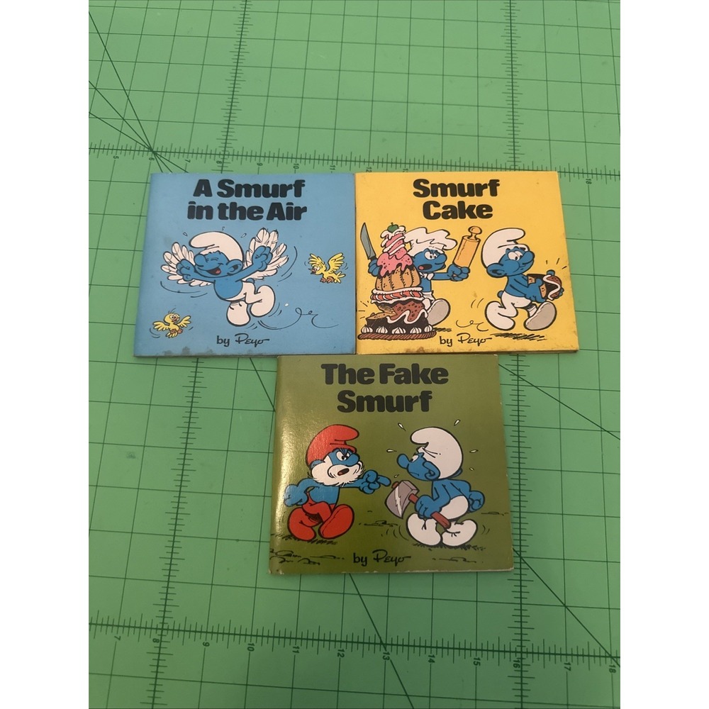 SMURFS 3 Paperback Book PEYO 1980 Smurf Cake, The Fake Smurf, & A Smurf In The A